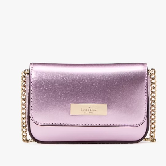 kate spade Handbags - Kate Spade Metallic Purple Crossbody Bag with Gold Chain